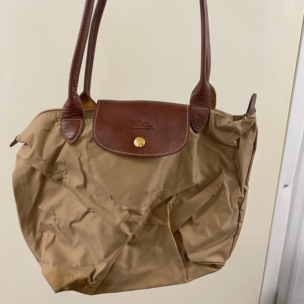 Longchamp small tan handbag